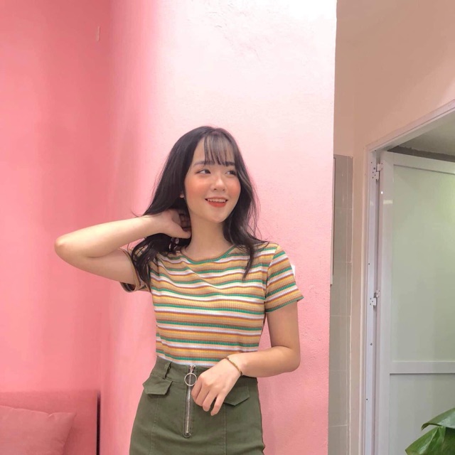 Áo Croptop cổ tim