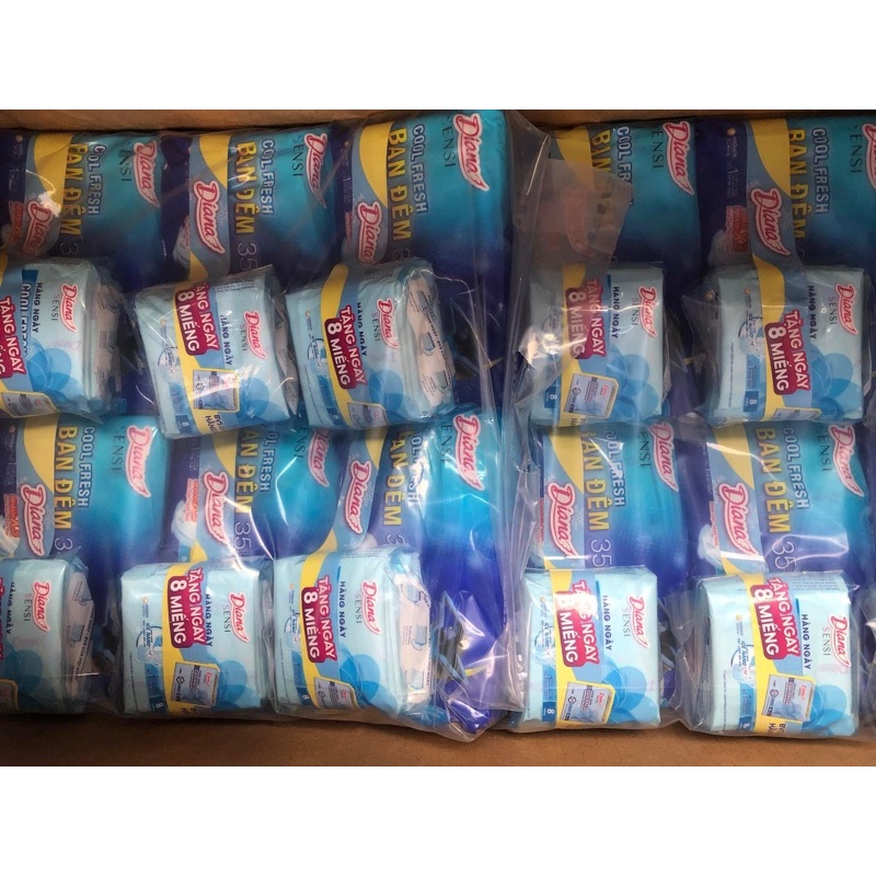 Combo 6 gói Băng vệ sinh Diana Sensi Cool Fresh ban đêm - có cánh