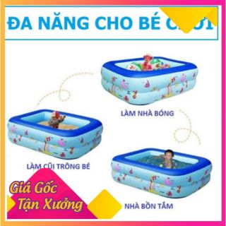 Bể bơi phao bể bơi phao chữ nhật 1m2, 1m6, 1m8 loại 2 tầng, 3 tầng siêu to, dày