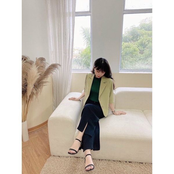 Áo Blazer dáng lửng cộc tay màu Xanh bơ XB001