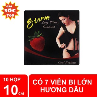 [GIÁ SỈ] COMBO 10 hôp bao cao su bi kéo dài thời gian STORM BI, hộp 1 cái