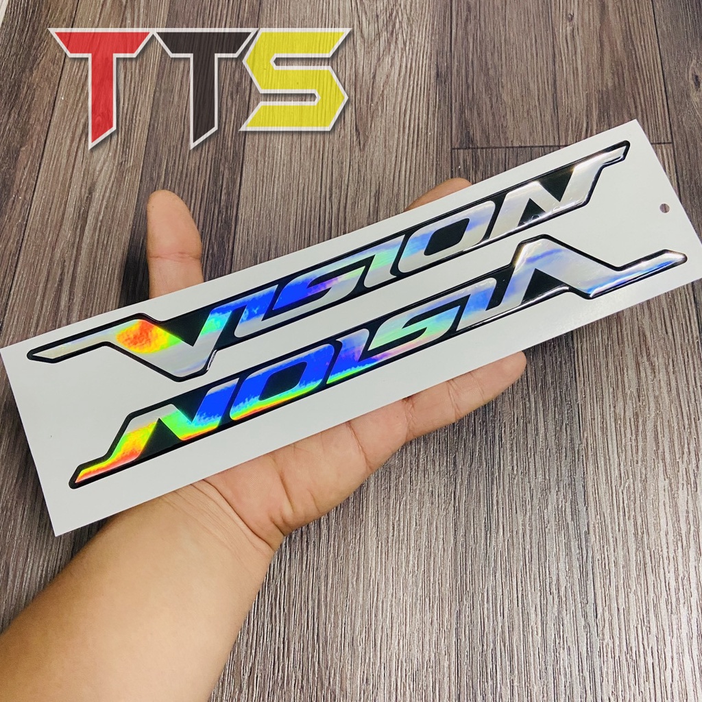 Bộ tem chữ nổi xe Honda Vision 110cc đời đầu dán trang trí dàn áo ( Hàng linh kiện )