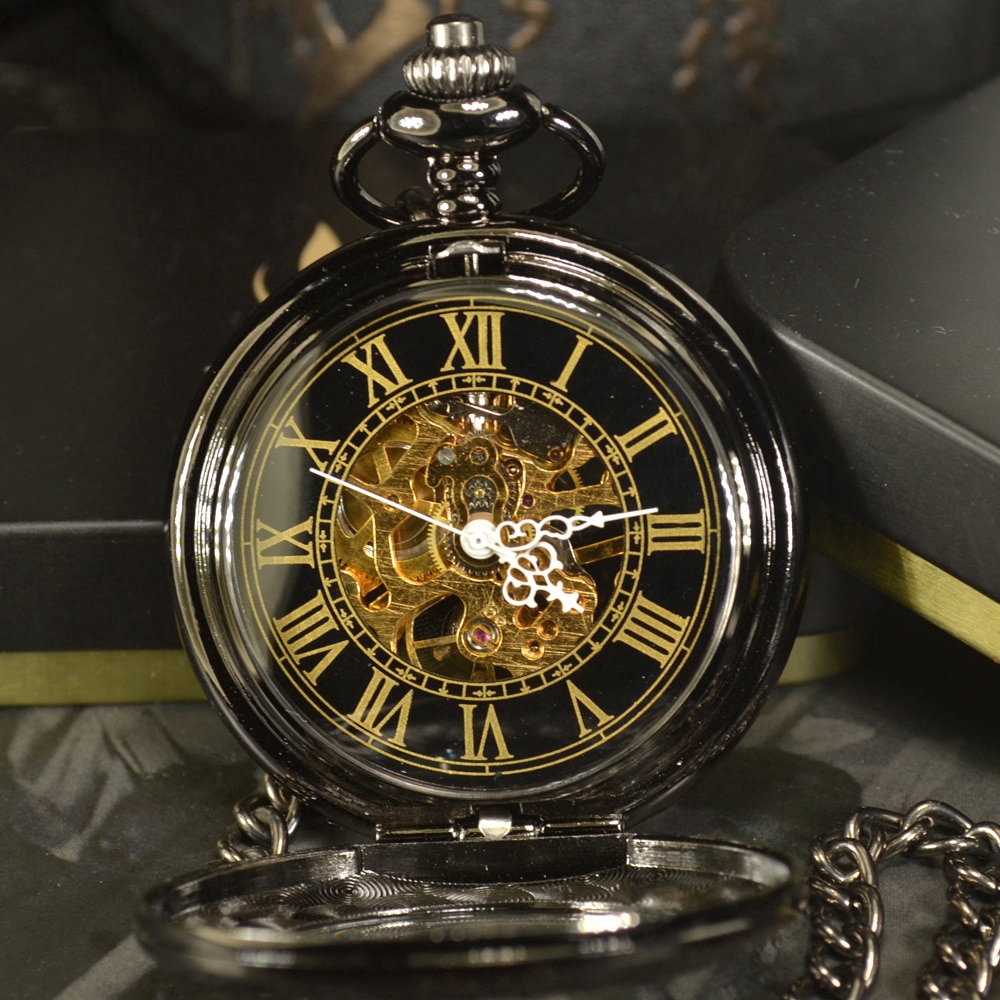 Đồng Hồ Quả Quýt Chạm Khắc Hình Bộ Xương Bàn Tay Phong Cách retro