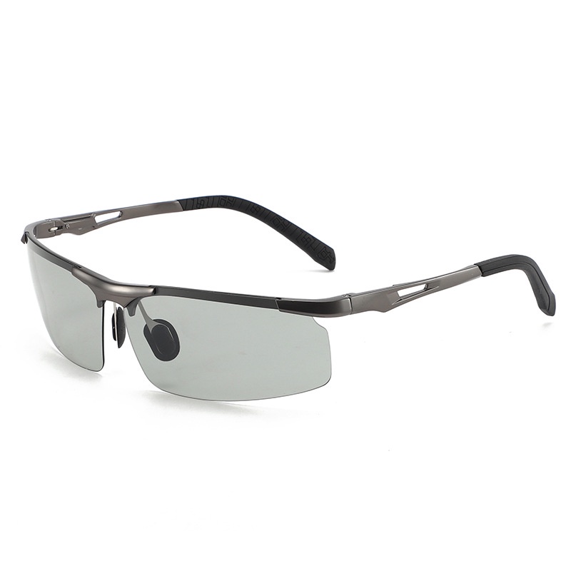 Kính Mát Phân Cực Nửa Gọng Màu Sắc Thay Đổi Thời Trang Đi Xe Đạp Cho Nam