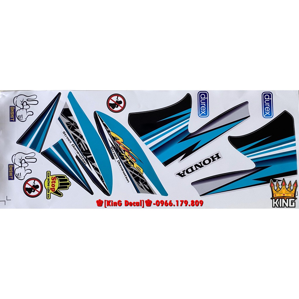 Tem Rời Wave 50cc,100cc Nice Xanh Ver 2 - Ảnh Thật