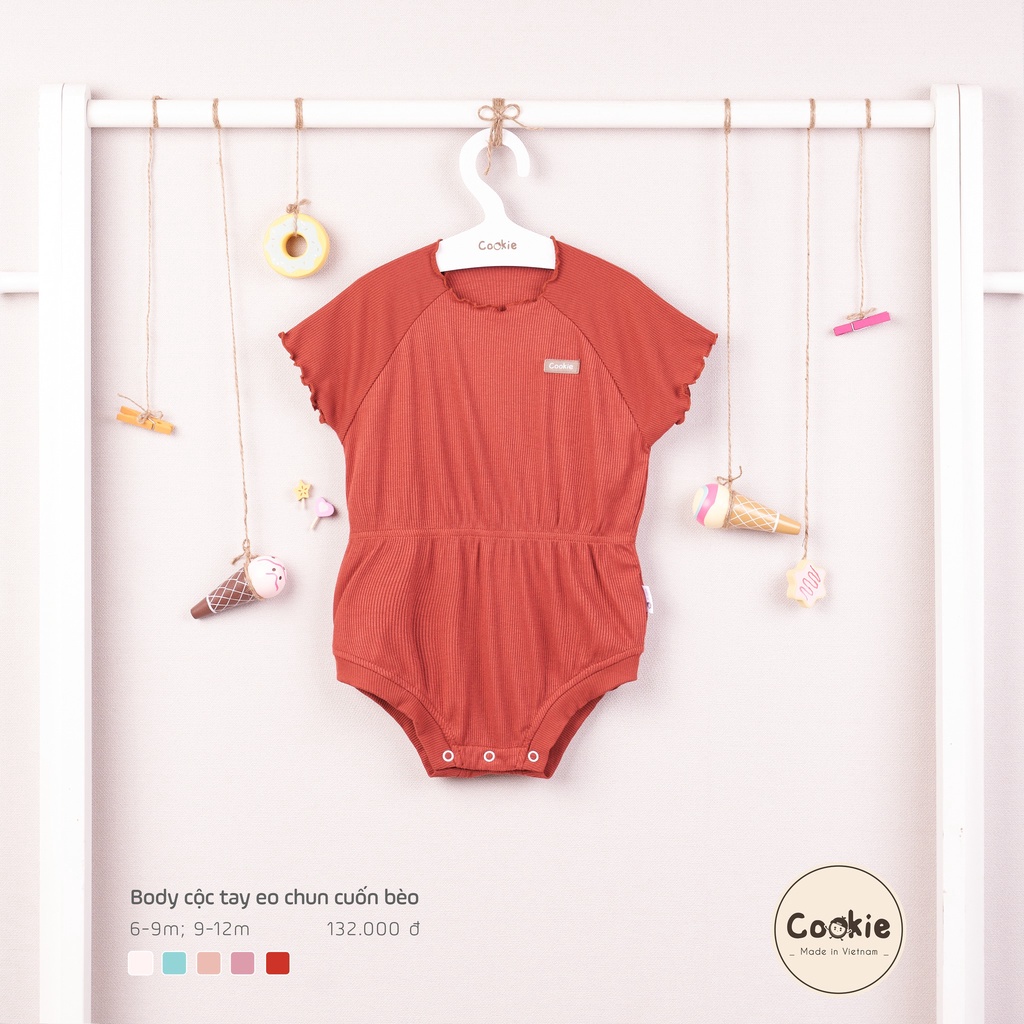 Bodysuit cộc tay eo chun cuốn bèo bé gái Cookie