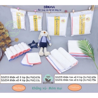 Khăn sữa, khăn tắm xô Dokma công thức mới