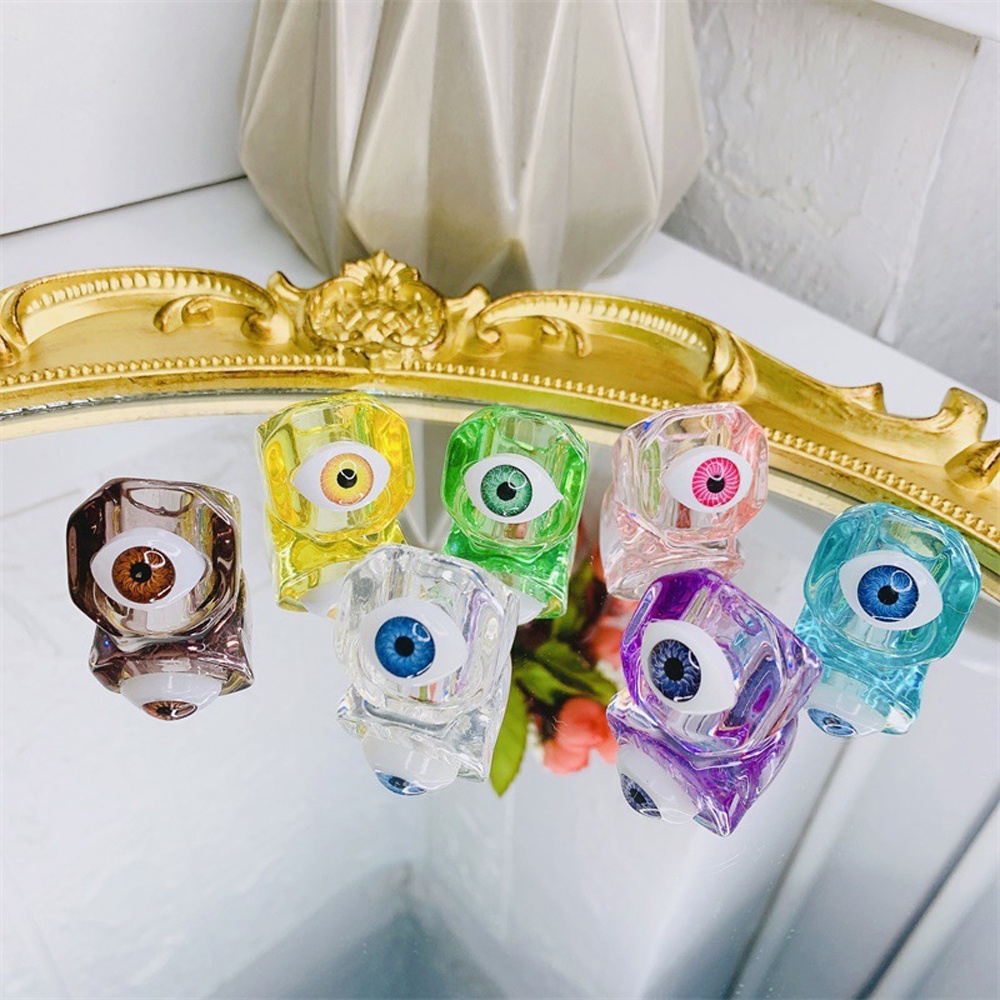 Nhẫn Đeo Ngón Tay Bằng Nhựa Acrylic Hình Mắt Quỷ Nhiều Màu Thời Trang Cho Nữ