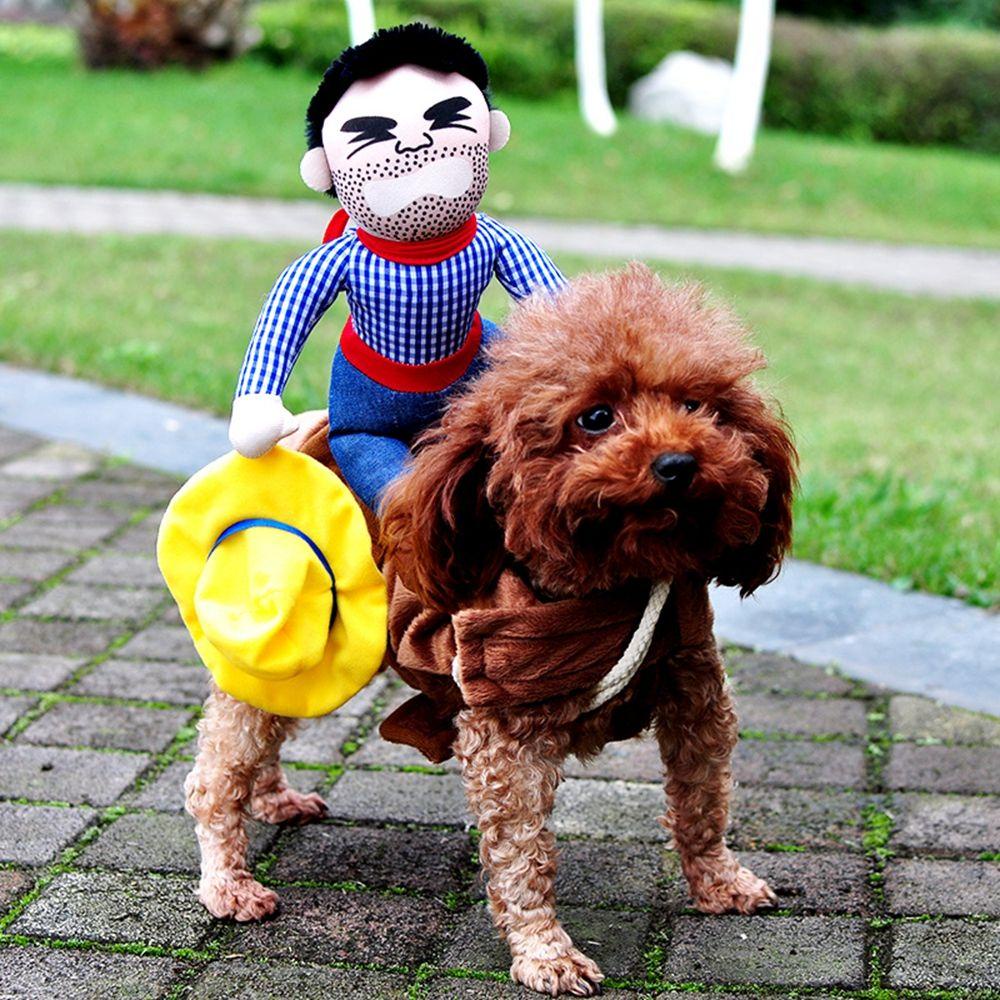 Trang Phục Hóa Trang Cao Bồi / Cưỡi Chó Kèm Búp Bê Trang Trí Halloween Chất Lượng Cao Cho Cún Cưng