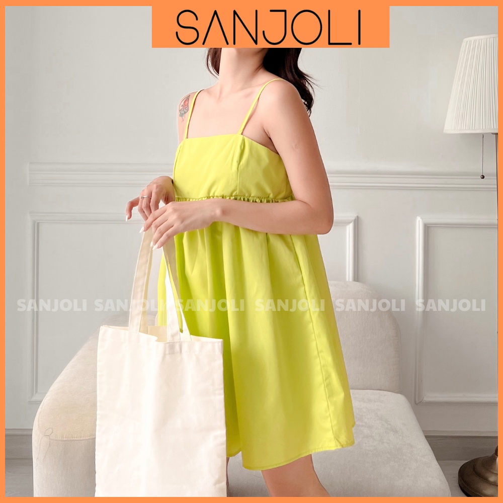 Đầm 2 Dây SANJOLI Váy Babydoll Hai Dây Nữ Phồng Hàn Quốc Năng Động Xinh Đẹp Dáng Ngắn (Ảnh tự chụp) VD067 | BigBuy360 - bigbuy360.vn