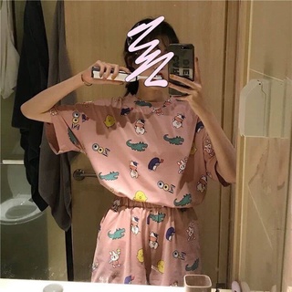 Đồ Ngủ Nữ pyjama cộc tay quần áo trẻ trung đễ thương đáng yêu
