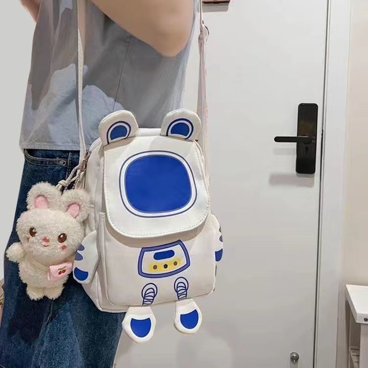 Ba Lô Nhỏ Bằng Nylon Chống Nước In Hình Phi Hành Gia Dễ Thương Phong Cách Nhật Bản Cho Nữ