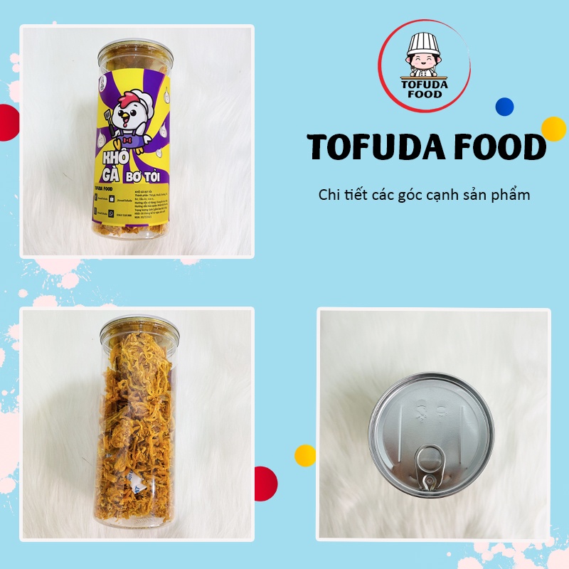 Khô gà bơ tỏi xé cay 300g loại ngon đồ ăn vặt gà khô chuẩn vị rẻ TOFUDA KGBT300 | BigBuy360 - bigbuy360.vn