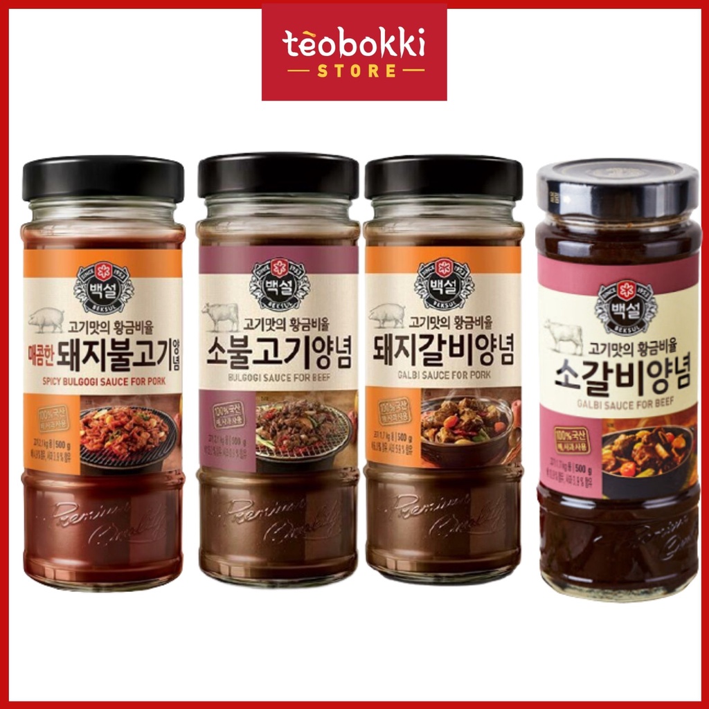 Sốt ướp thịt, sốt BBQ Beksul 4 loại 500g