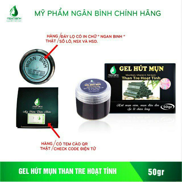 Gel Lột Mụn Hút Mụn Than Tre, Gel Mụn Hoạt Tính Ngân Bình