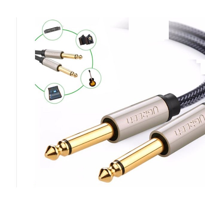 Cáp Audio 6.35mm Mono Jack Mạ Vàng Dài 2M Ugreen 10638