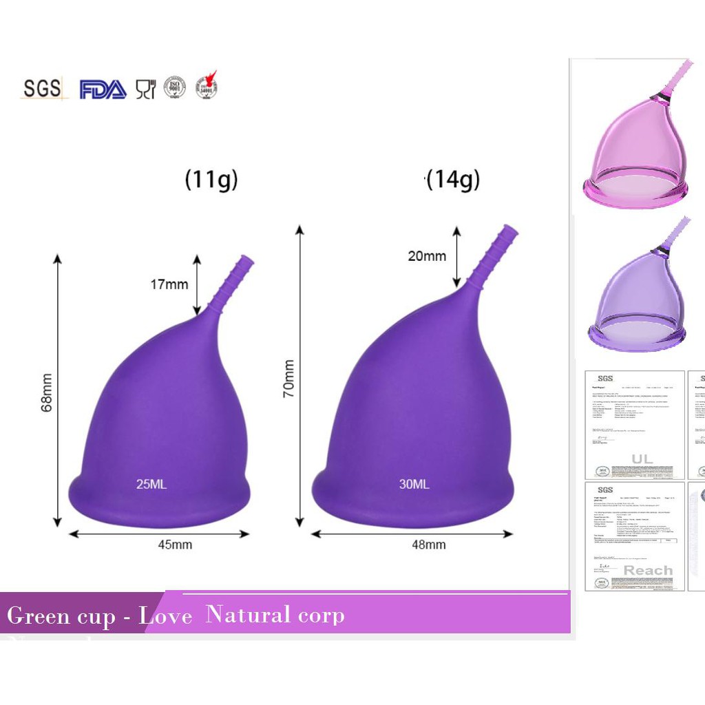 Cốc nguyệt san Greencup đạt chuẩn FDA Hoa Kỳ, có xét nghiệm của Thụy Sĩ