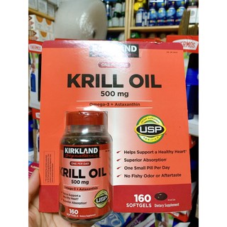 Dầu nhuyễn thể Kirkland Krill Oil 500mg 160 viên
