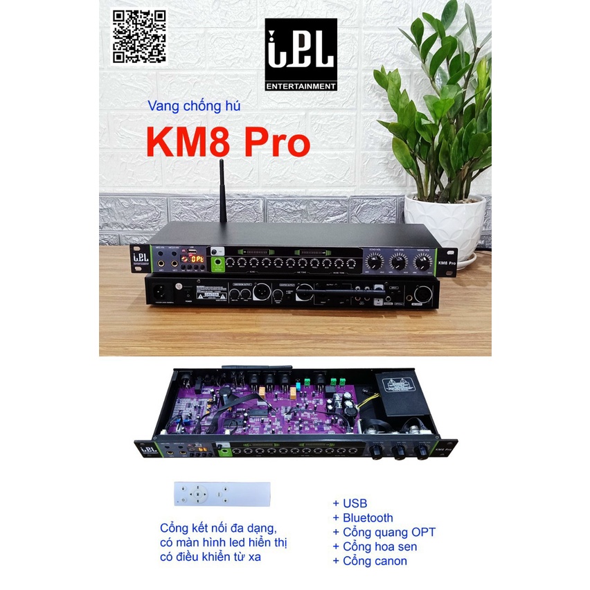 Đầu karaoke (vang) ipl KM8PRO, Vang cơ cao cấp Karaoke có chống hú KM3Pro, EV88, T20Pro, KM500, Fx9plus,Fx60plus, EV666