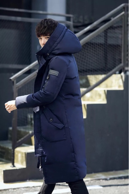 Áo phao dáng dài cho nam hàng QCCC loại mũ ko lông | BigBuy360 - bigbuy360.vn