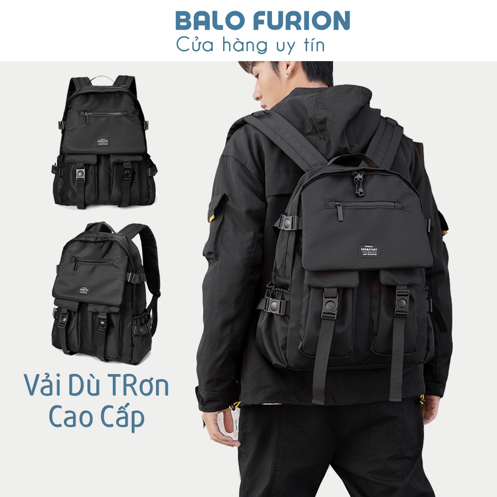 Balo nam đi học ES 2069 phong cách chất vải dù cao cấp, balo laptop 15.6 inch