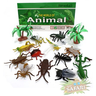 Đồ chơi 12 mô hình Côn Trùng Safari sống động New4all Animal World 128 cho bé 3 tuổi
