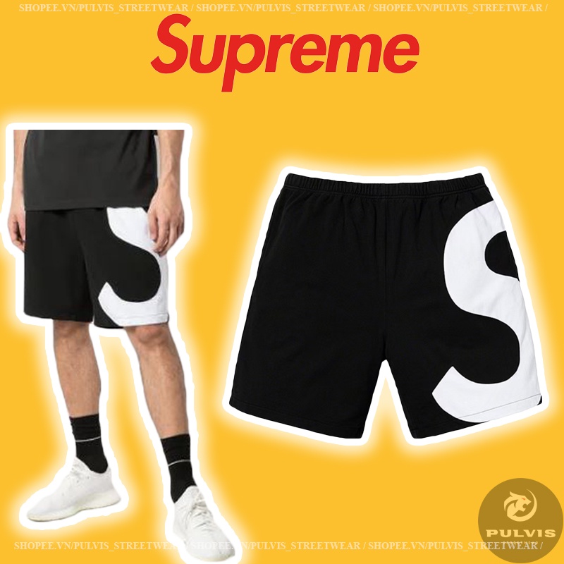 - Quần Short Supreme S Logo, Quần đùi Supreme 2 lớp logo S