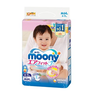 Combo 2 bỉm moony nhập khẩu tã dán m64,l54