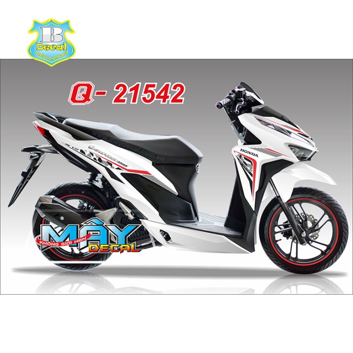 ( Quí khách vui lòng mang ra tiệm cho thợ dán ) Tem vario 150 21542 trắng