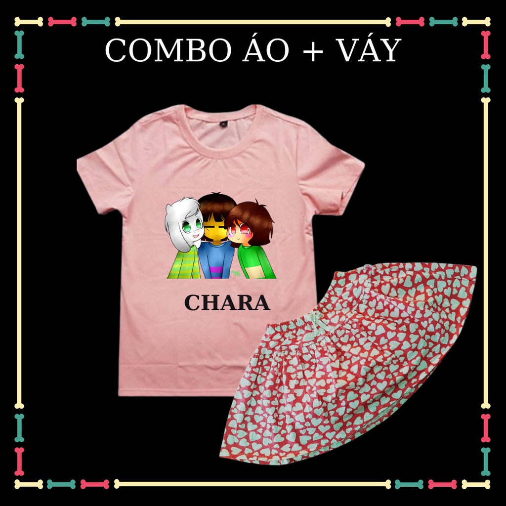 Combo Váy+ Áo xịn xò cho bé gái mẫu Chara siêu hot trend hiện nay