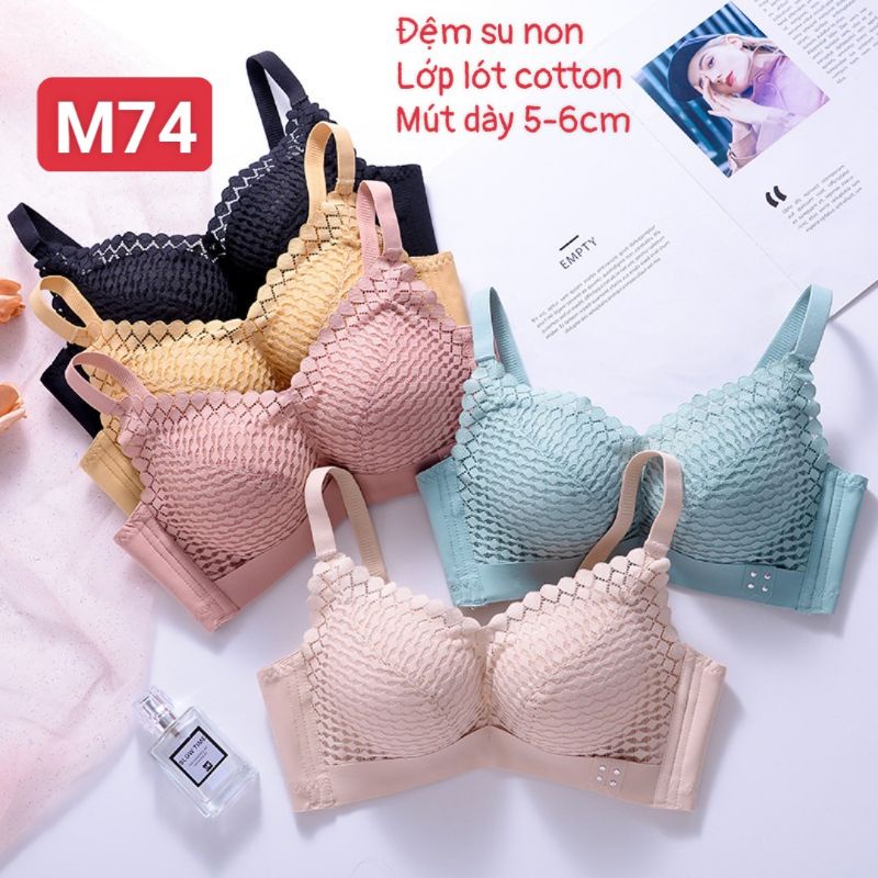 Mã #M74: áo lót cao cấp thiết kế không gọng, đêm 6-7cm nâng đẩy ngực, tạo khe, ôm gọn ngực, không vênh quả