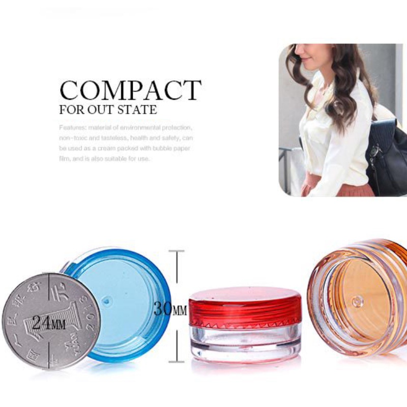 Hộp đựng Kem Nền Tròn 3g Gram Dùng Thử Mẫu Hộp Bao Bì Mỹ Phẩm