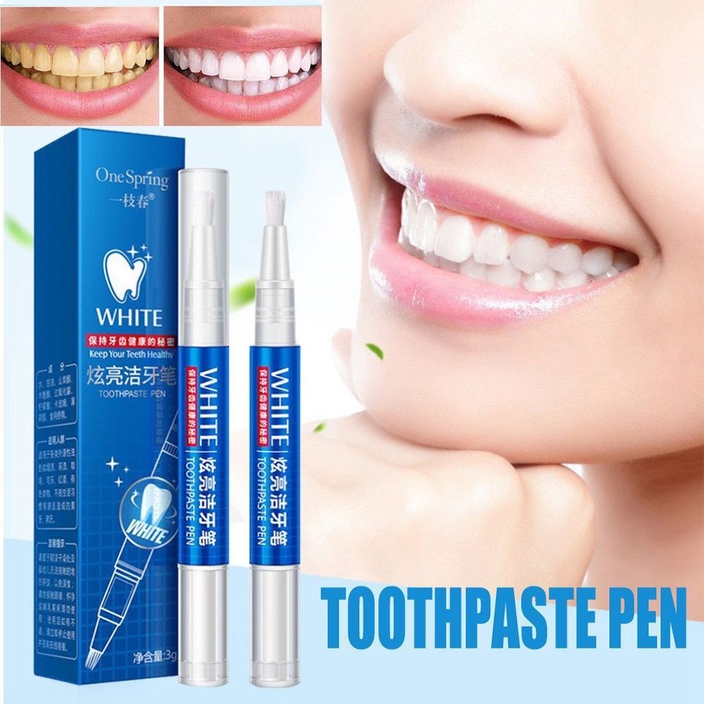 Set 2 Bút Gel Trắng Vệ Sinh Răng Miệng Loại Bỏ Vết Bẩn Tức Thì EUTUS