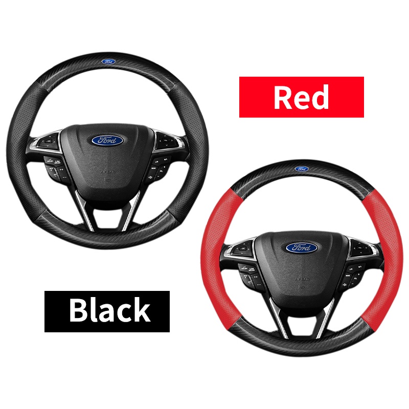 Vỏ Bọc Vô Lăng Xe Hơi Ford Focus Fiesta Ranger T6 / T7 / T8 Fusion Ka 2009 2010 2015 Bằng Sợi Carbon