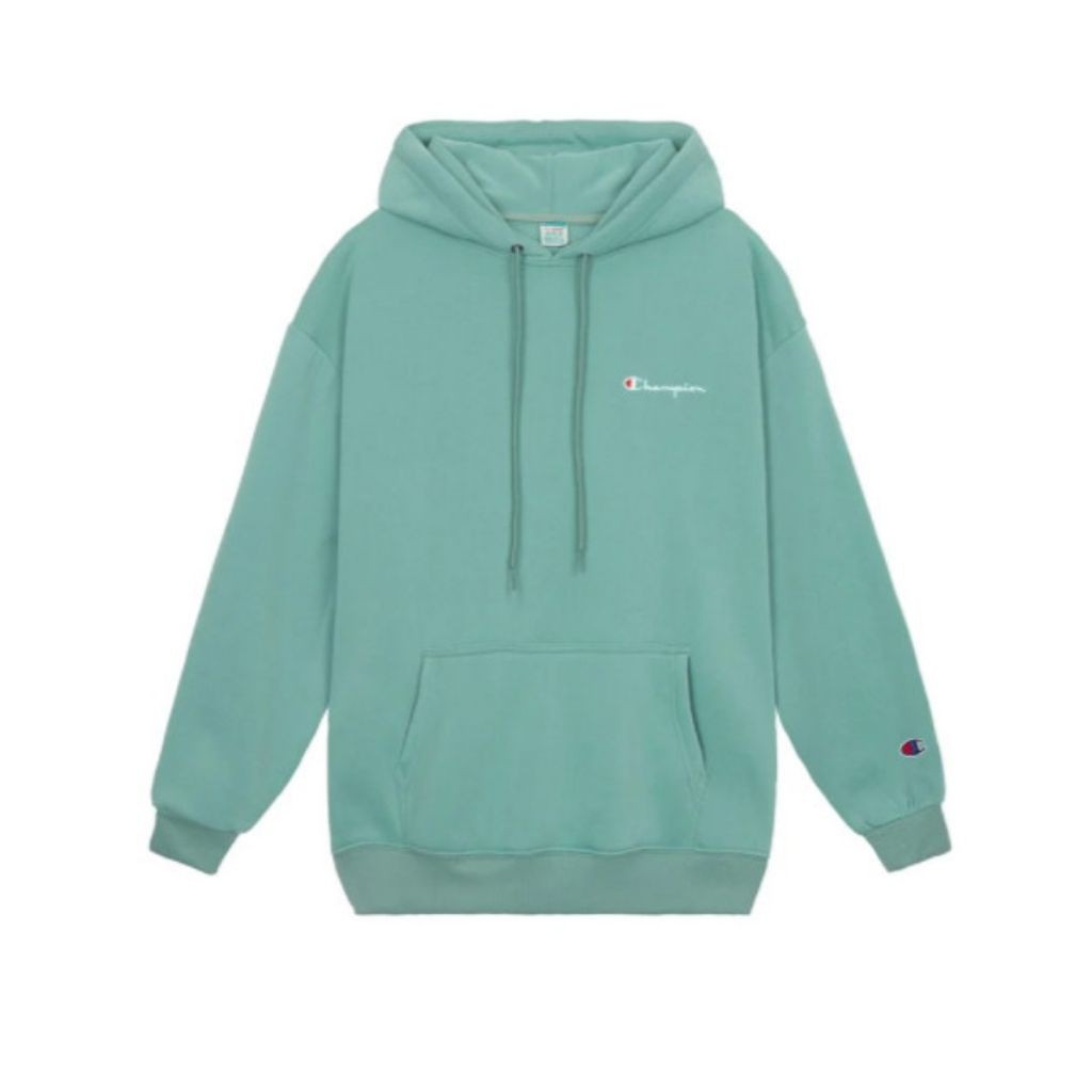 Áo Hoodie Champion Màu Xanh Chất Liệu Nỉ Họa Tiết Chữ Thêu, Quần Áo Nam Nữ Unisex - Lỗi 1 Đổi 1