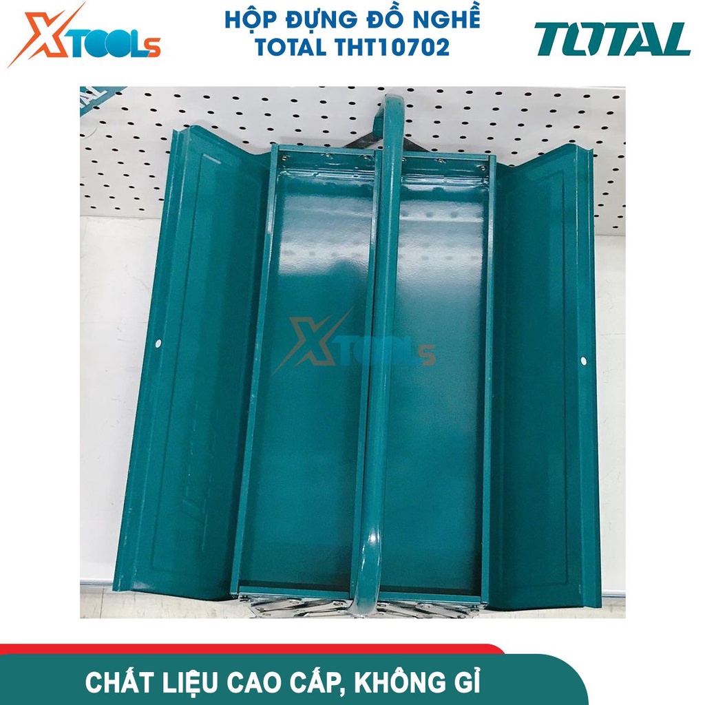 Hộp đựng đồ nghề TOTAL THT10702 kích thước 400x200x159mm, độ dày thép 0.6-0.8mm, gồm 3 tầng [CHÍNH HÃNG][XTOOLS]