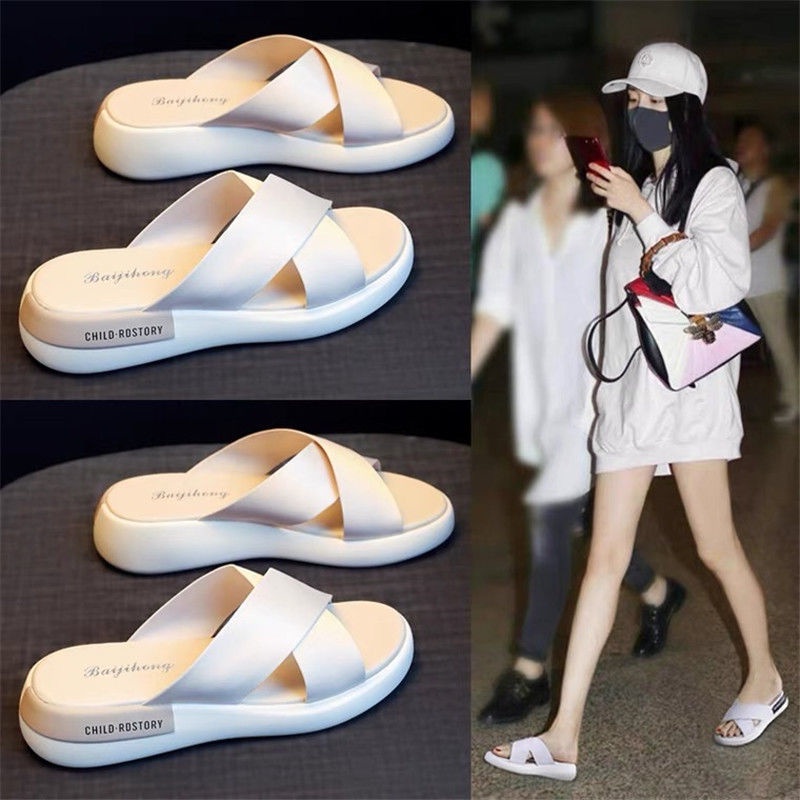 Slippers Women's Shoes Summer Wear Platform Wedge Ladies' Sandals New Stylish Beach Beach Sandals R2CD