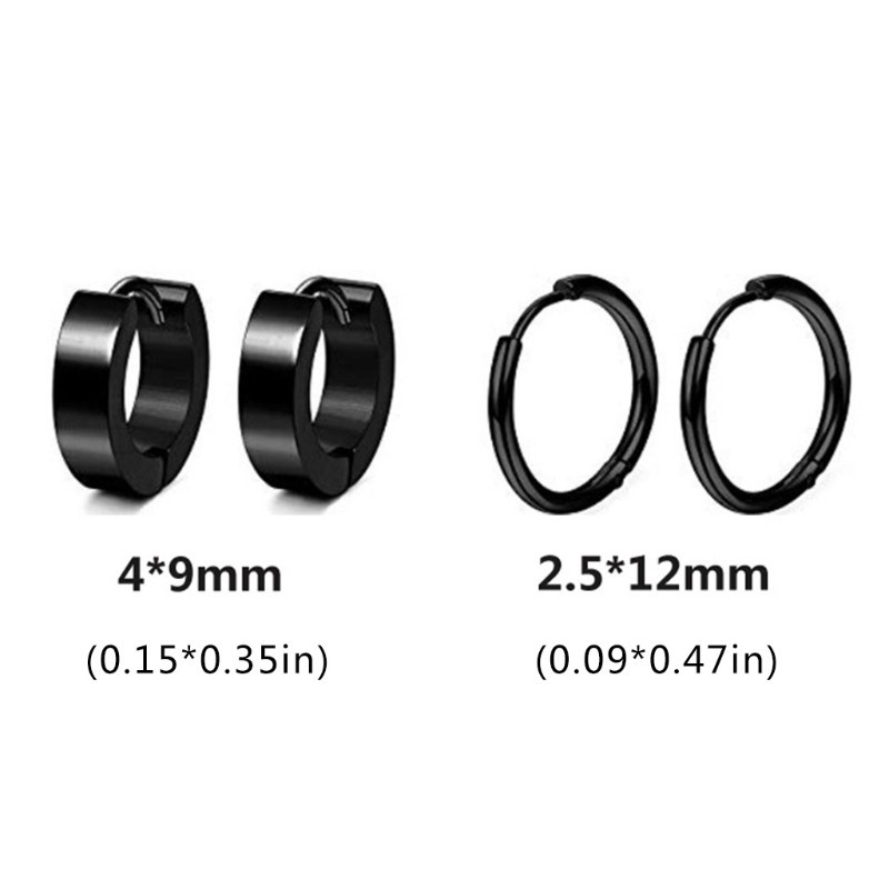 Set 6 Đôi Bông Tai Bằng Thép Không Gỉ Thời Trang Cho Nam Và Nữ