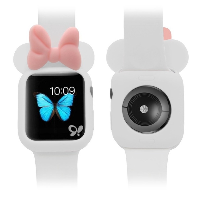 Ốp silicone bảo vệ mặt đồng hồ thông minh Hello Kitty cho Apple Watch Series 6 Se 5 4 3 2 1 44mm 42mm 40mm 38mm