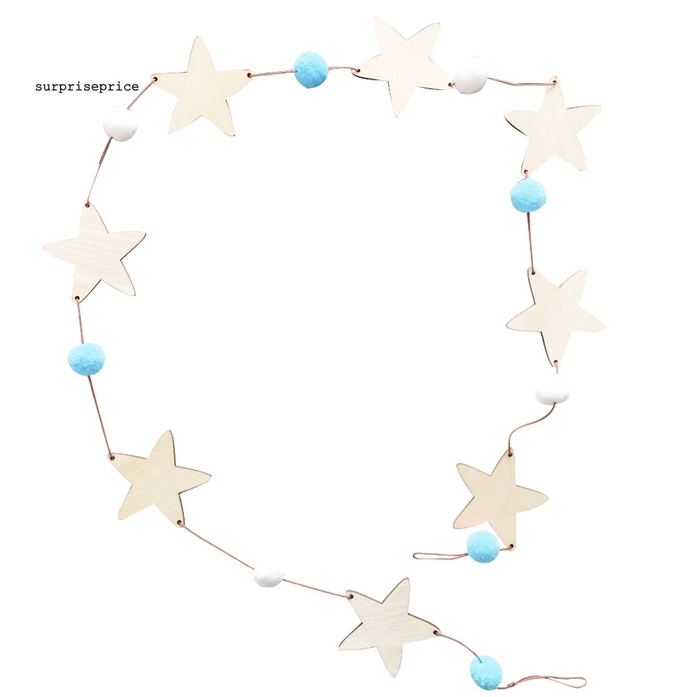 Phụ kiện treo trang trí hình ngôi sao bằng gỗ xinh xắn