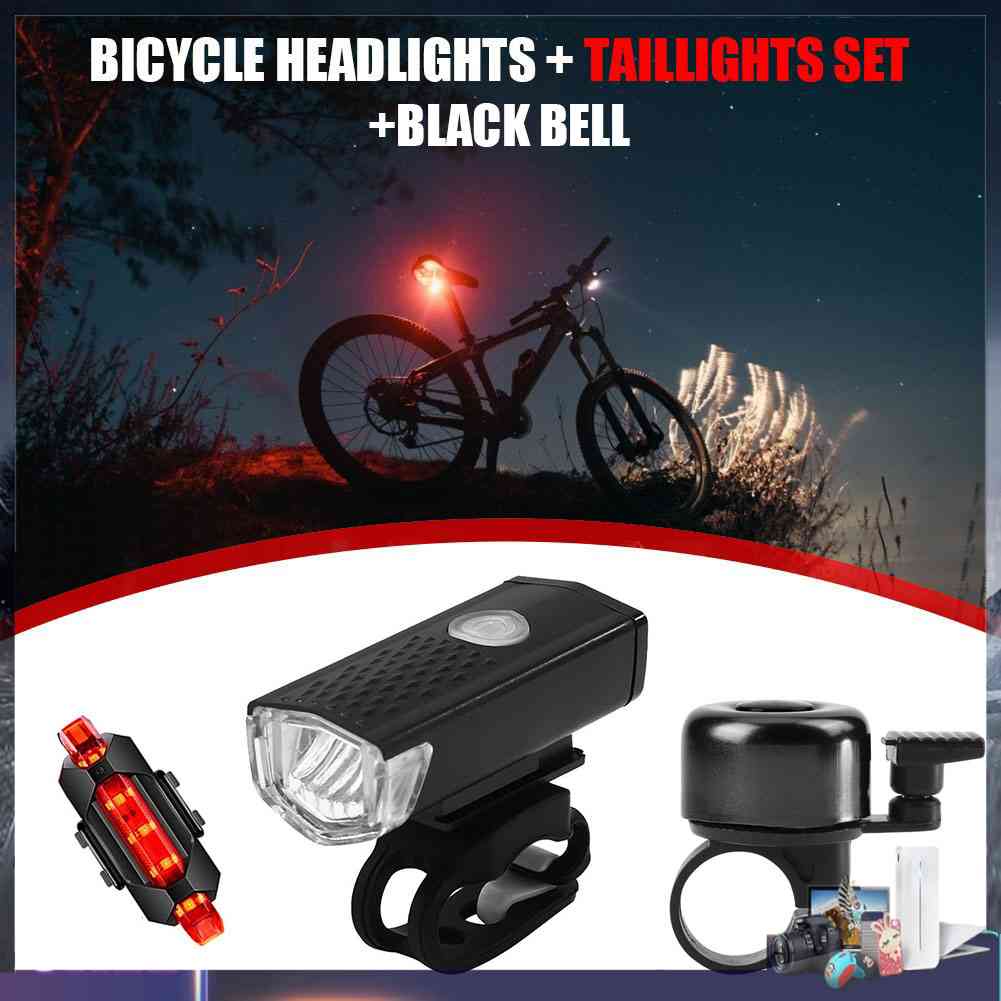 Bộ Đèn Pha LED Và Chuông An Toàn Ban Đêm Cho Xe Đạp