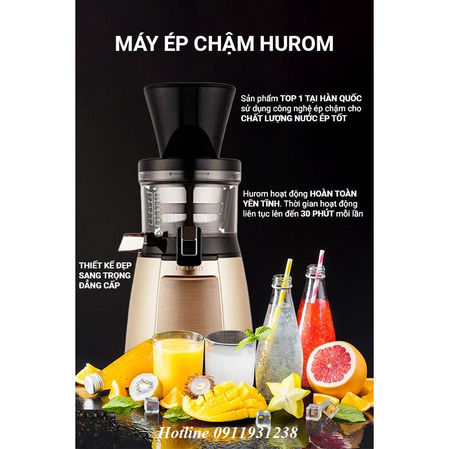 Máy ép chậm Hurom HU - 19SGM ( tặng kèm công thức nước ép + cục ổ điện chuyển đồi 3 chân - 2 chân )