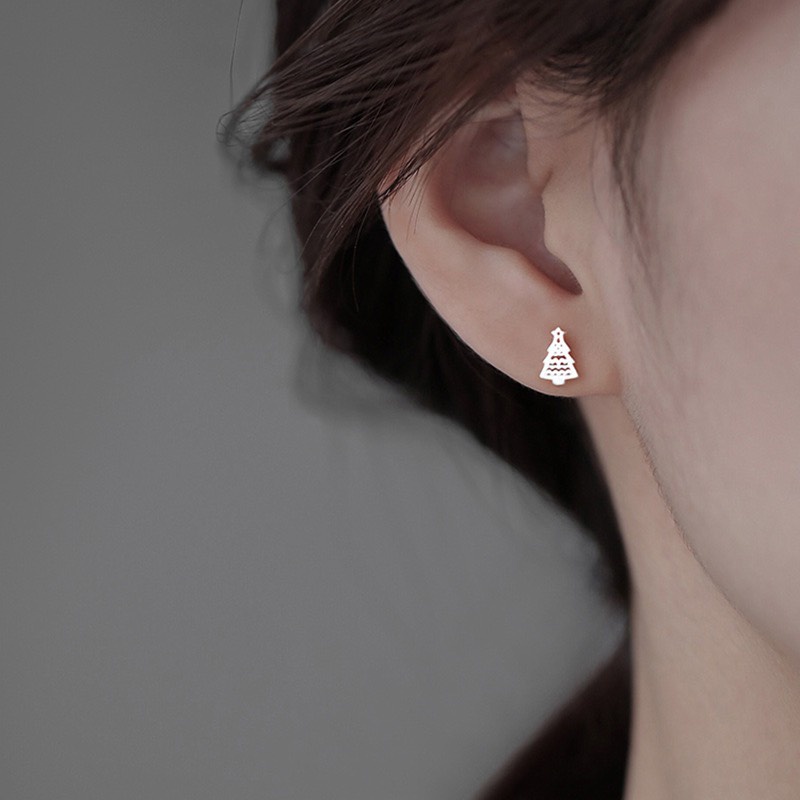 Set khuyên tai bạc 925 tuần lộc xinh xắn đáng yêu Dế Bạc - K5964