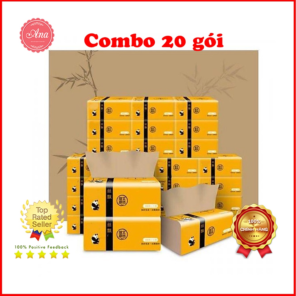 [Combo 20 Gói] Giấy Ăn gấu trúc SIPIAO Siêu Dai Gói 300 Tờ Loại 1