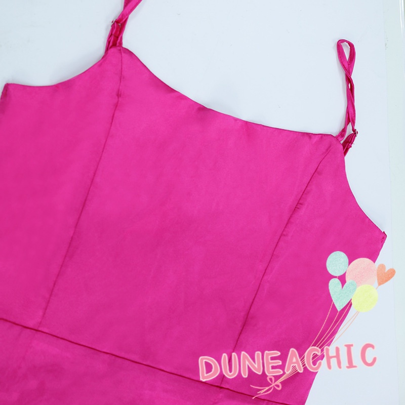 Đầm Dự Tiệc Hai Dây Hở Lưng Phối Tua Rua Gợi Cảm Dành Cho Nữ