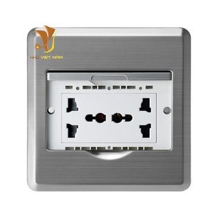 Ổ điện cắm âm sàn - hộp ổ cắm điện 2 ổ đa năng 3 chấu (ổ đôi 3 chấu)