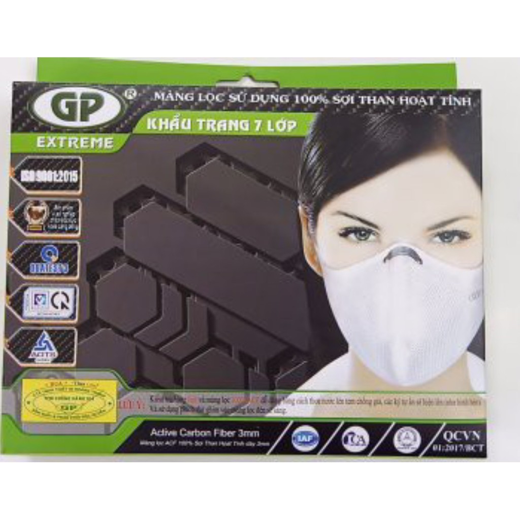 Khẩu Trang Vải Than Hoạt Tính GP Extreme Hoàng Thanh - Chống Bụi PM2.5, Khói Ô Nhiễm, Vi Khuẩn