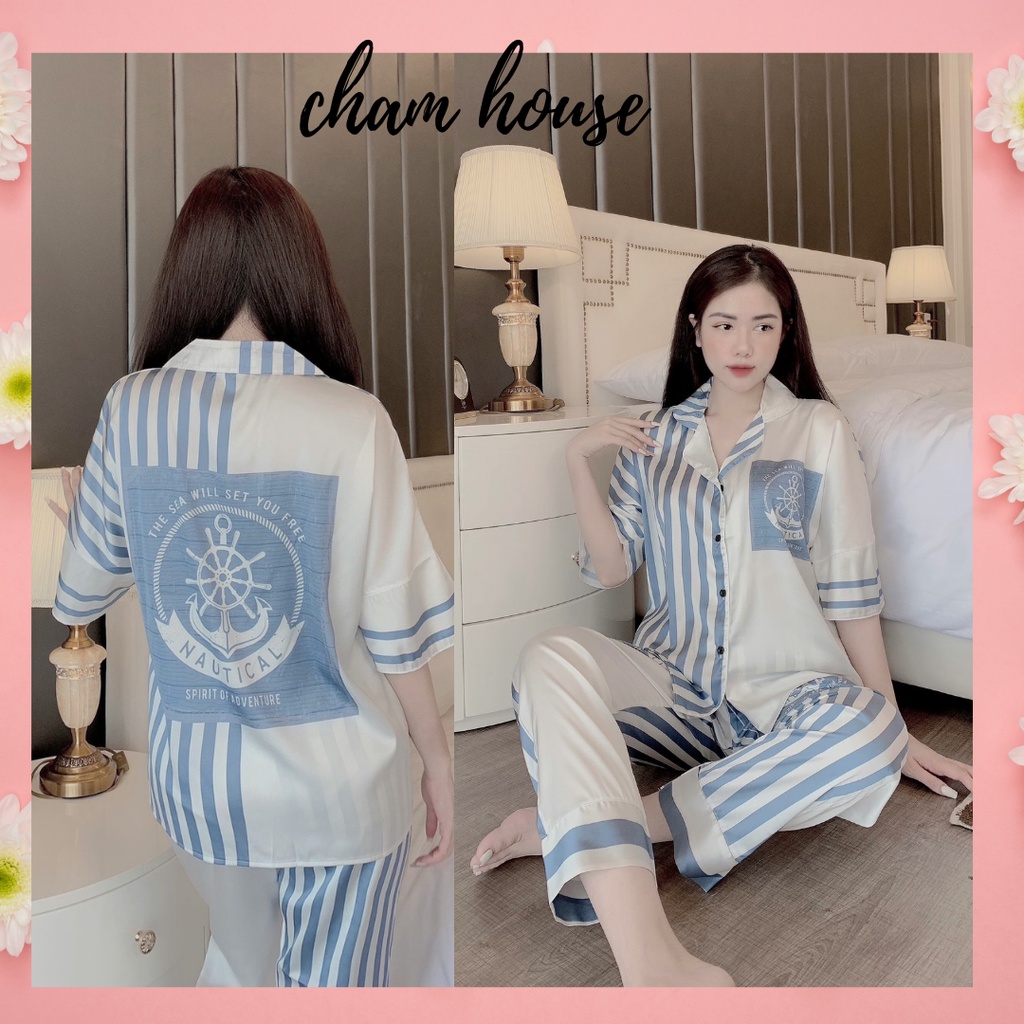 PIJAMA satin lụa, đồ bộ nữ tay ngắn quần dài cao cấp, xinh xắn Piti Shop | BigBuy360 - bigbuy360.vn