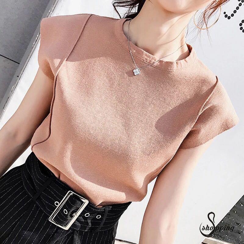 Áo thun nữ cổ tròn thời trang Hàn Quốc