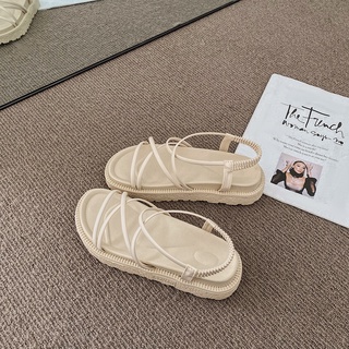 Giày (dép) sandal dây đi biển, giày xăng-đan đế bằng 3 phân xinh xắn style Hàn Quốc